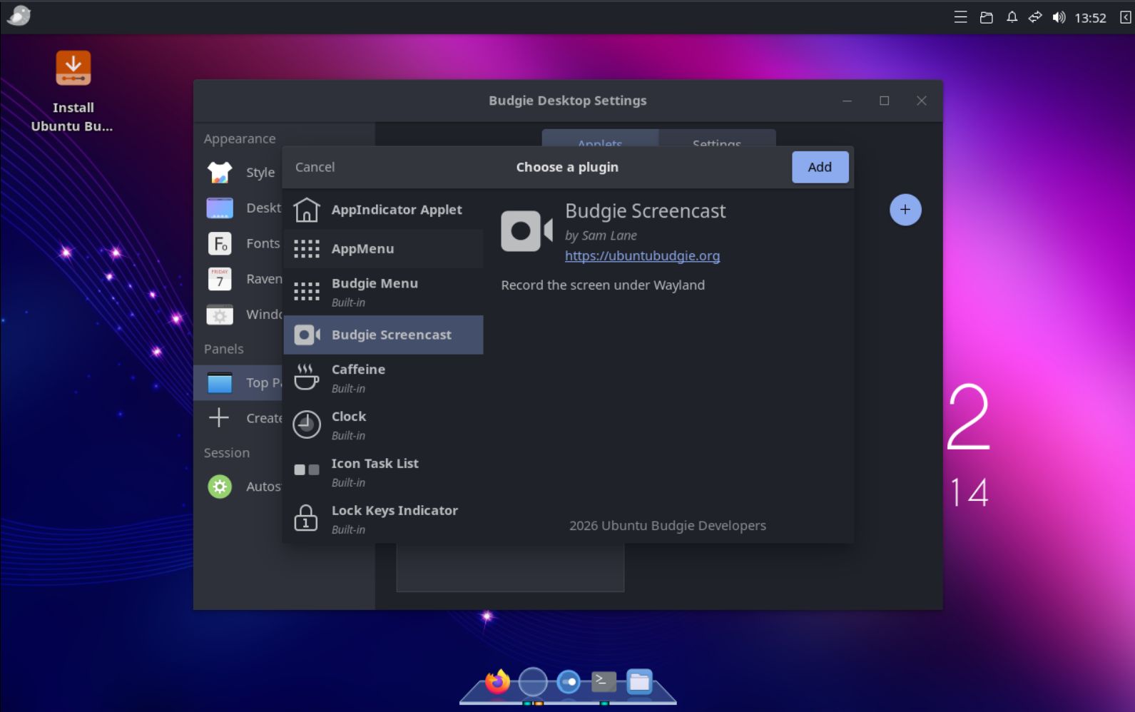 Budgie Screencast